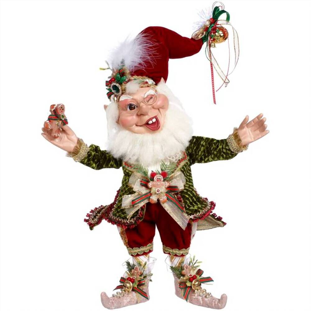 NEW MARK ROBERTS cookies and milk elf medium 16.5" in red